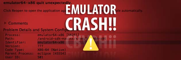 android emulator crashes mac os x